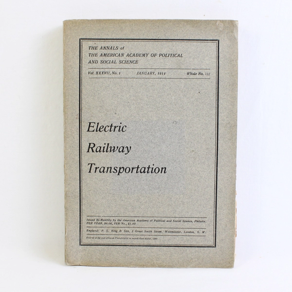 Electric Railway Transportation Bi-Monthly Issue Vol 37 No 1 January 1911 PB