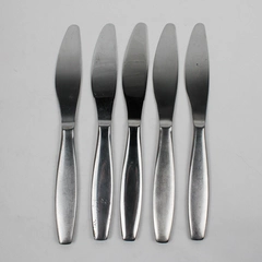 Lot Of 5 Gourmet Settings Non-Stop (Stainless) Flatware Dinner Knives 9.25"