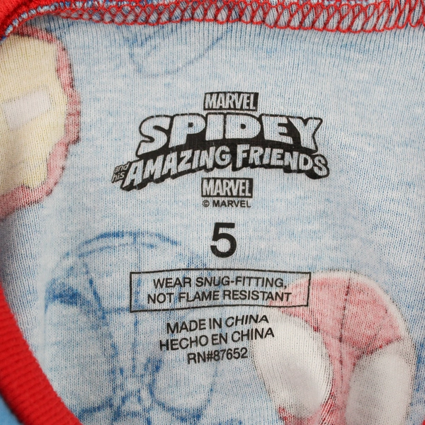 Marvel Spidey And His Amazing Friends Long-Sleeved Pajama Shirt Boys' Size 5