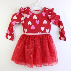 Way To Celebrate Heart Print Red Tutu Dress Girls' Size 3T