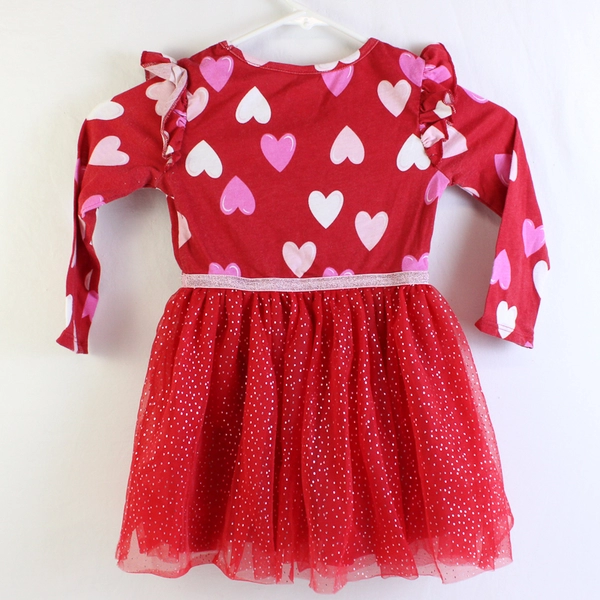 Way To Celebrate Heart Print Red Tutu Dress Girls' Size 3T