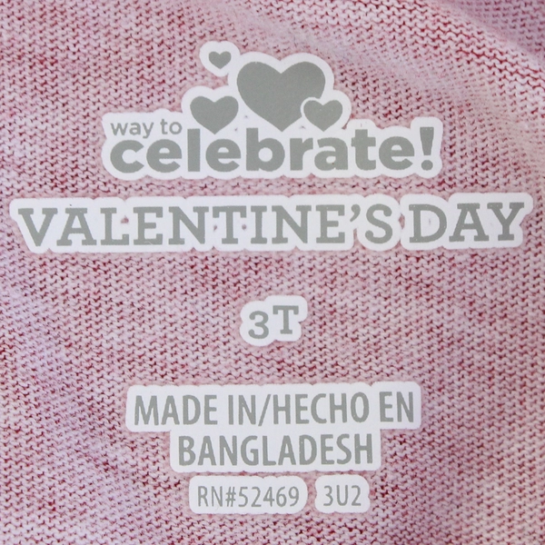 Way To Celebrate Heart Print Red Tutu Dress Girls' Size 3T