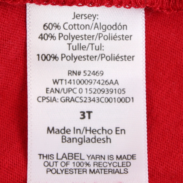 Way To Celebrate Heart Print Red Tutu Dress Girls' Size 3T