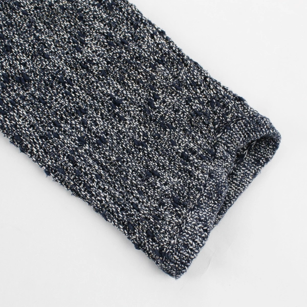 Chico's Gray and Blue Marled Knit 3/4-Sleeve Sweater Women's Size Medium