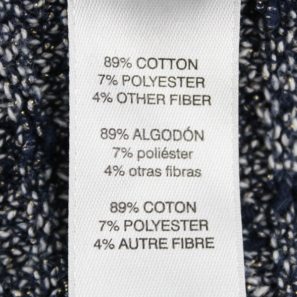 Chico's Gray and Blue Marled Knit 3/4-Sleeve Sweater Women's Size Medium