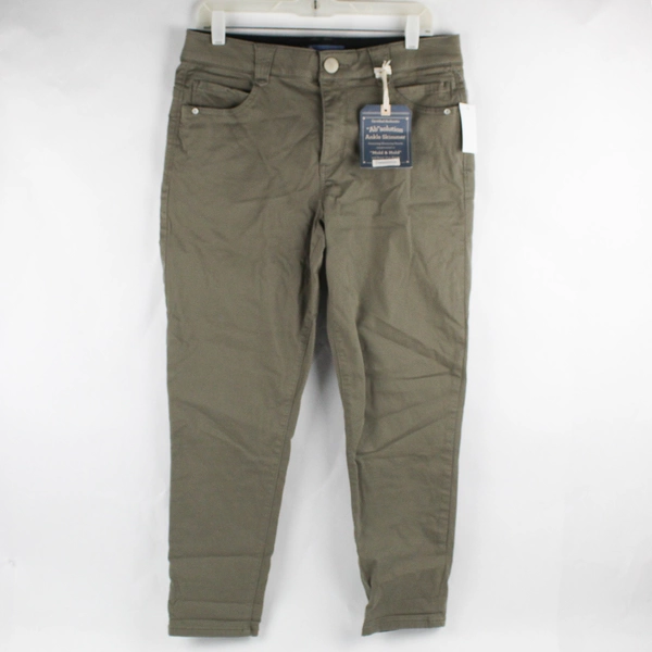 NWT Democracy Green Ankle Skimmer Curve Tapered Pants Women's Size 12