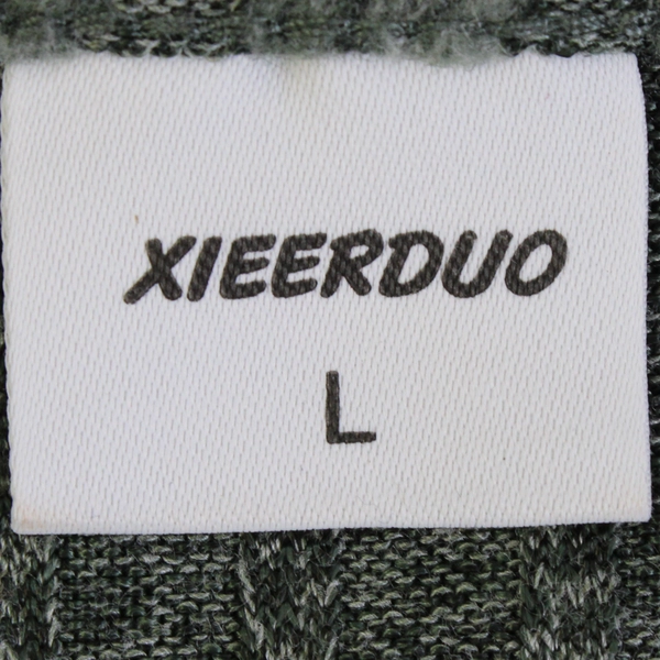 Xieerduo Green Ribbed Long-Sleeved Henley Top Women's Size Large