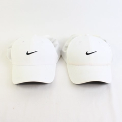 Lot of 2 Nike Embroidered Solid White Baseball Caps Adult Size Small FLAWED
