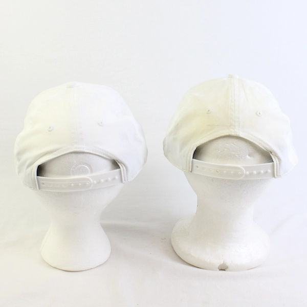 Lot of 2 Nike Embroidered Solid White Baseball Caps Adult Size Small FLAWED