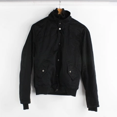 H&M Solid Black Stand Collar Snap Button Zip-Up Jacket Men's Size 36R