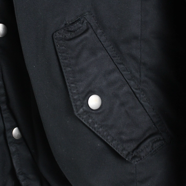 H&M Solid Black Stand Collar Snap Button Zip-Up Jacket Men's Size 36R