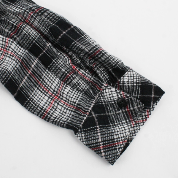 Boston Traders Black and Red Plaid Long-Sleeve Button-Up Women's XL