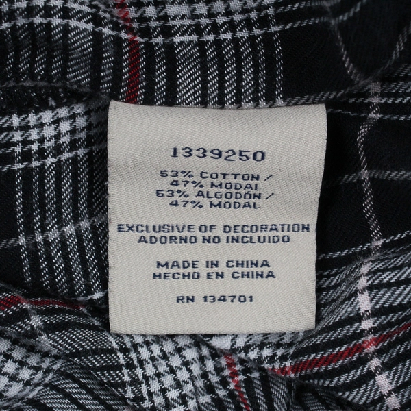 Boston Traders Black and Red Plaid Long-Sleeve Button-Up Women's XL