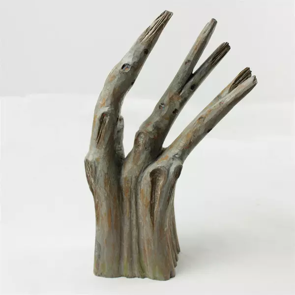 Rustic Driftwood Statue 12 in Coastal Natural Wooden Sculpture 