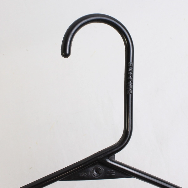 Lot of 10 Black Plastic Clothes Hangers Closet Storage