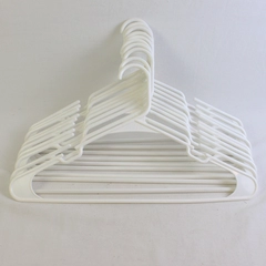 Mixed Lot of 10 White Plastic Clothes Hangers Closet Storage
