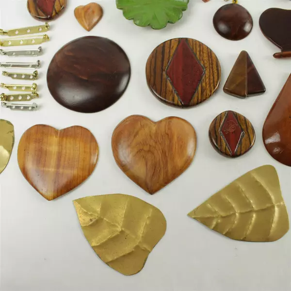 Wooden Shapes & Mixed Jewelry Making Supplies Assortment for Crafts