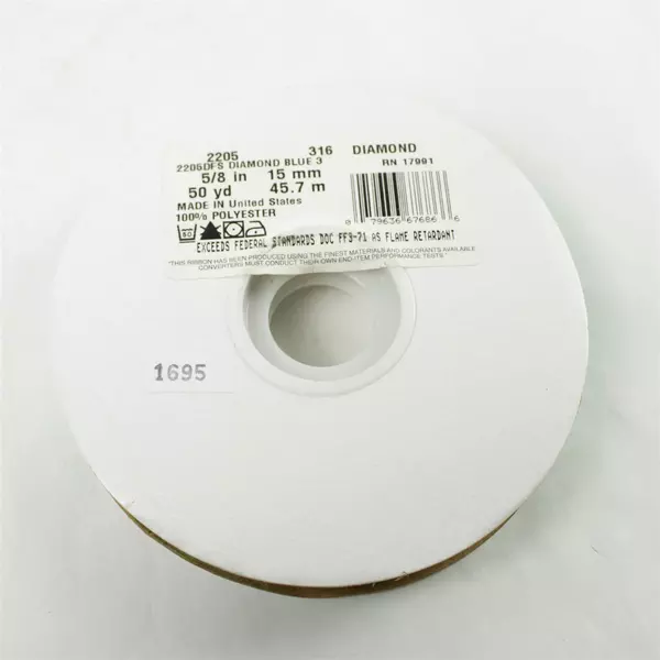 Lot of 2 Blue Craft Ribbons 5in and 5/8 in Sewing Gift Wrap