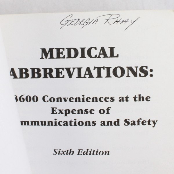 Medical Abbreviations: 8,600 Conveniences by Neil M Davis 6th Edition 1993 PB