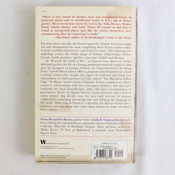 Where Love Is Found 24 Tales of Connection Glimmer Train Stories  2006 PB