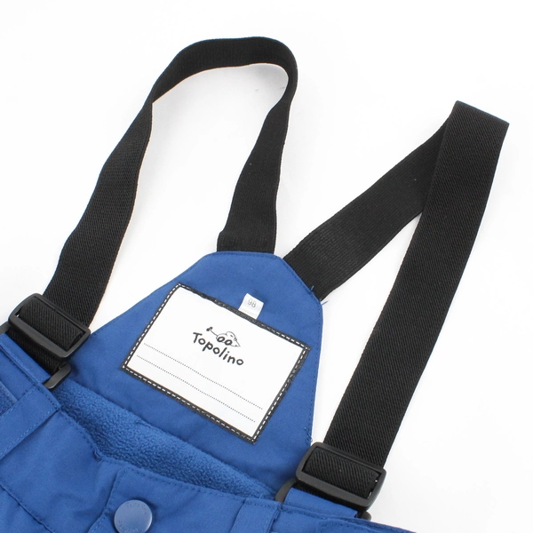 Topolino Kids 2T-3T Blue Insulated Snow Pants w/Black Adjustable Suspenders
