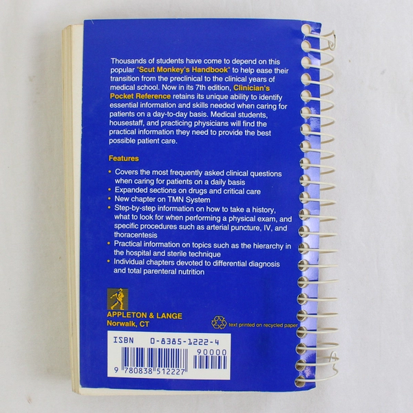 Clinician's Pocket Reference 7th Edition  1993 Spiral Bound Paperback 