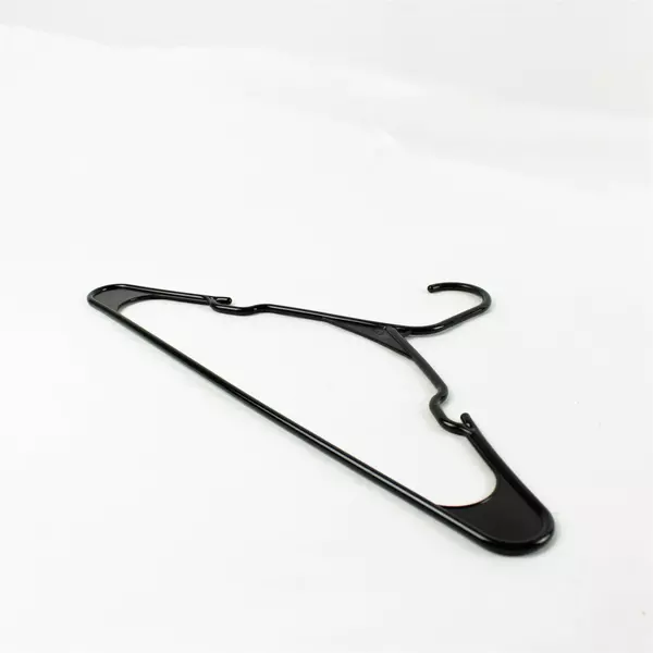 Lot of 11 White Black Silver Plastic Clothes Hangers 10+1 Pants Hanger