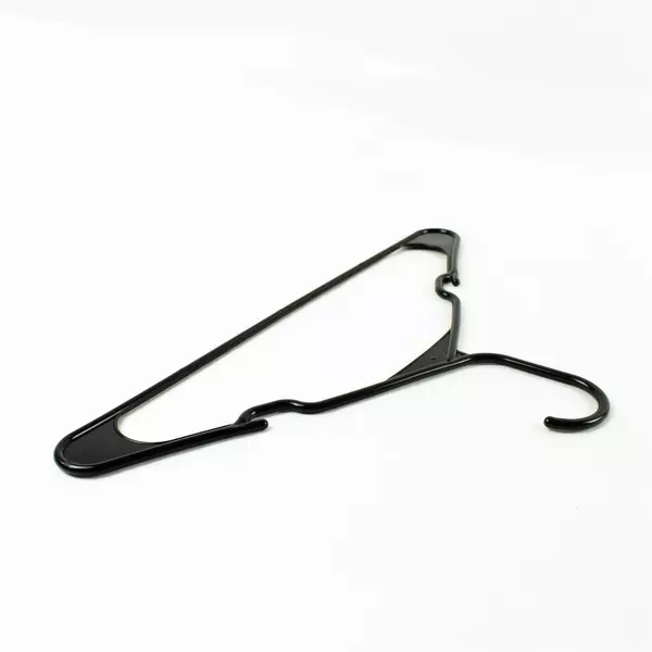 Lot of 11 White Black Silver Plastic Clothes Hangers 10+1 Pants Hanger