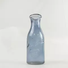 Vintage Blue Glass Milk Bottle Farmhouse Decor Thick Glass Wide Mouth