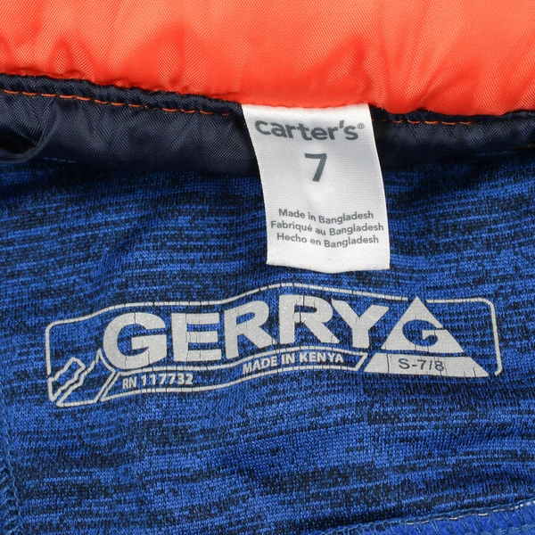 Lot of 2 Carter's and Gerry Boys Size 7 Vest & 1/4 Zip Pullover Blue/Orange