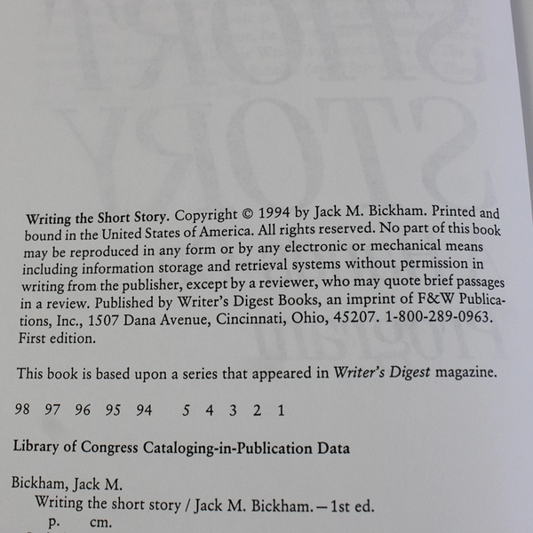 Writing the Short Story A Hands-On Program by Jack M Bickham 1994 Hardcover DJ