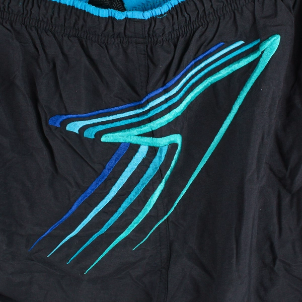 Vintage Speedo Swim Trunks Men's L Black Nylon Mesh Lined Swimwear Logo 90s 