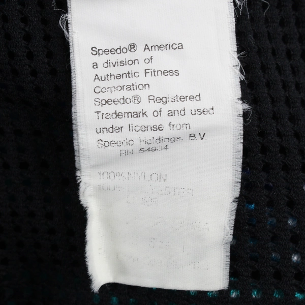 Vintage Speedo Swim Trunks Men's L Black Nylon Mesh Lined Swimwear Logo 90s 