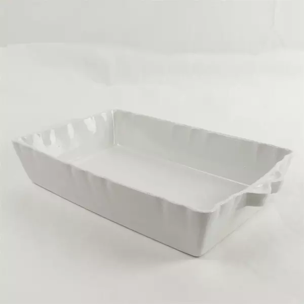 Deltis White Stoneware Rectangular Baking Dish 