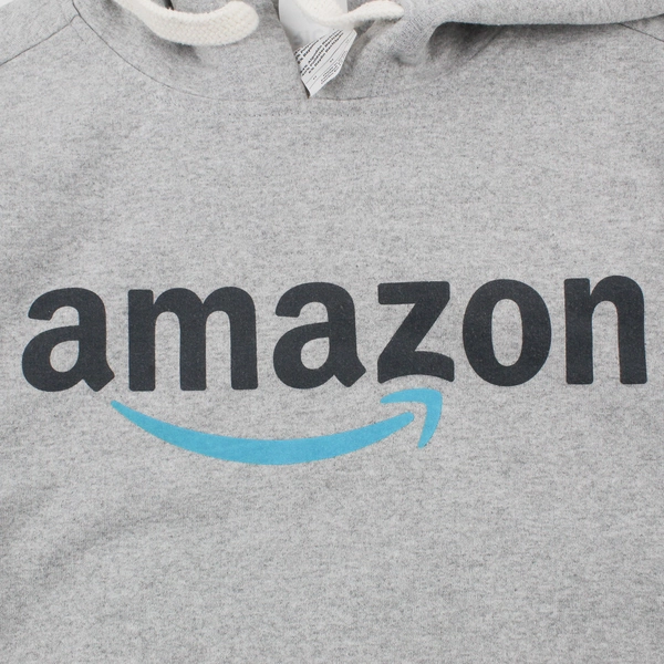 District Amazon Men's M Gray Pullover with Drawstring Hoodie