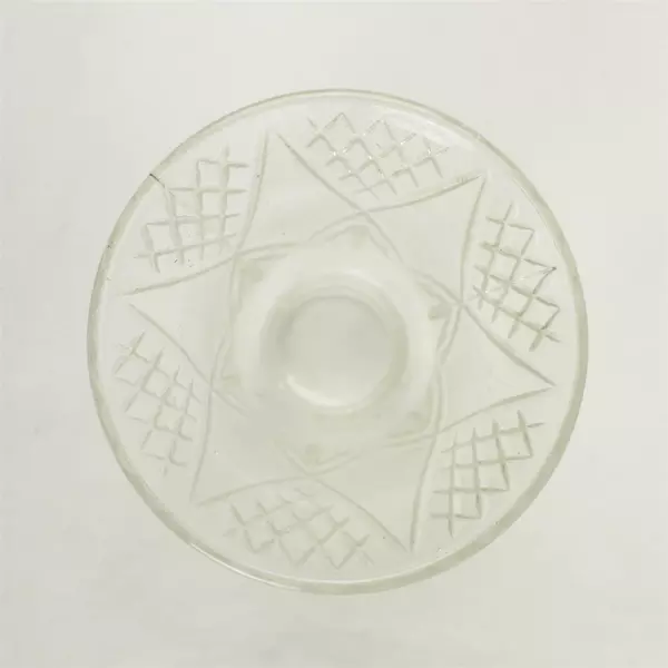 Lot 3 Cut Crystal Diamond Crisscross Etched Glass Shades 2-1/4" Fitter