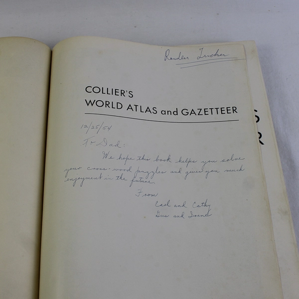 Vintage Collier's World Atlas and Gazetteer 1953 Rand McNally Edition Hardcover 