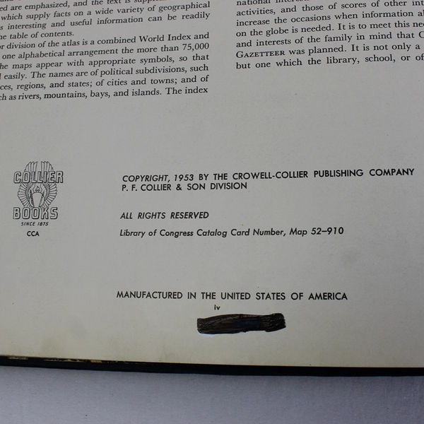 Vintage Collier's World Atlas and Gazetteer 1953 Rand McNally Edition Hardcover 