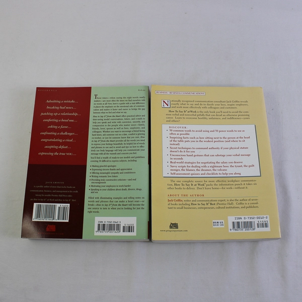 Lot of 2 How To Say It Books by Jack Griffin At Work & From the Heart PB