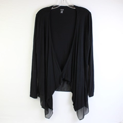 A.N.A. A New Approach Women’s M Black Open Front Semi-Sheer Bottom Hem Cardigan