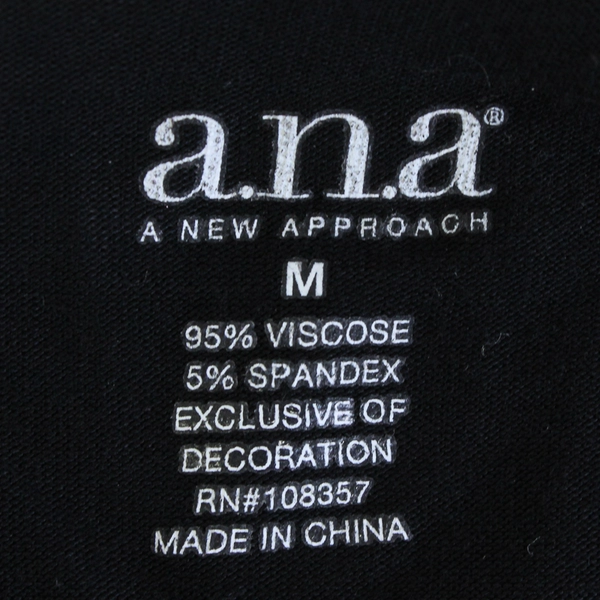 A.N.A. A New Approach Women’s M Black Open Front Semi-Sheer Bottom Hem Cardigan