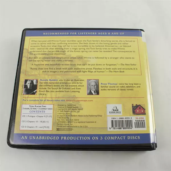 Tuck Everlasting by Natalie Babbitt Unabridged Audiobook 3 CDs