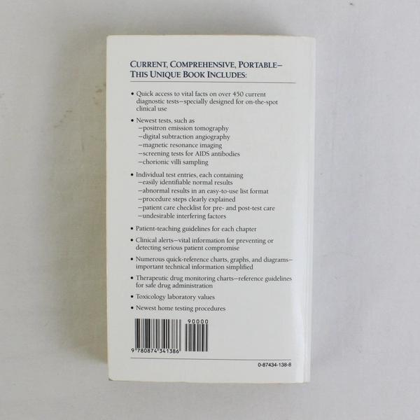 Diagnostic Tests Handbook 1987 Paperback Published by Springhouse Corporation