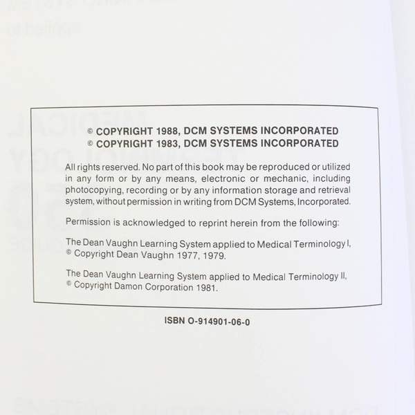 Medical Terminology 350 Learning Guide by Dean Vaughn 1988 Paperback