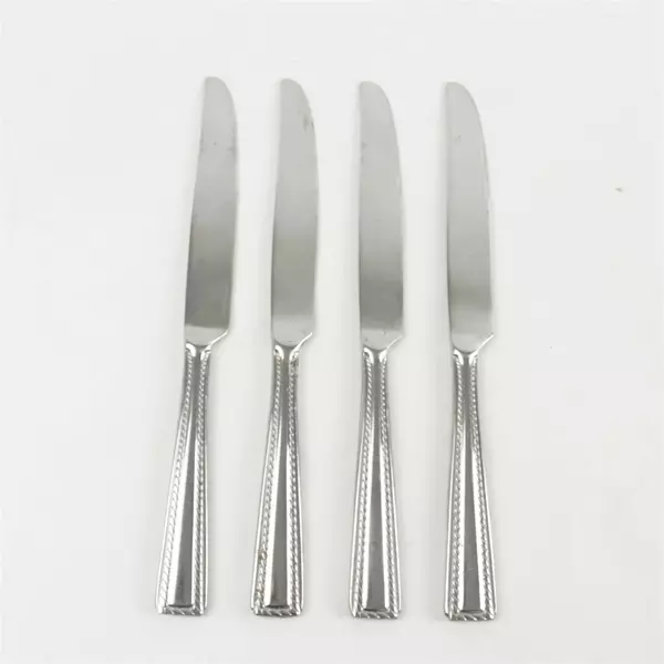 Set of 4 Oneida Flourish Stainless French Solid Dinner Knives 9.5"