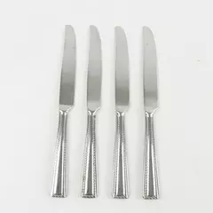 Set of 4 Oneida Flourish Stainless French Solid Dinner Knives 9.5"