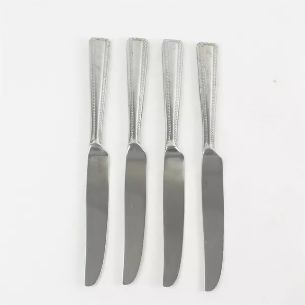 Set of 4 Oneida Flourish Stainless French Solid Dinner Knives 9.5"