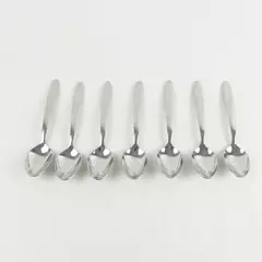 Set of 7 Oneida Taylor Stainless Oval Place Soup Spoons