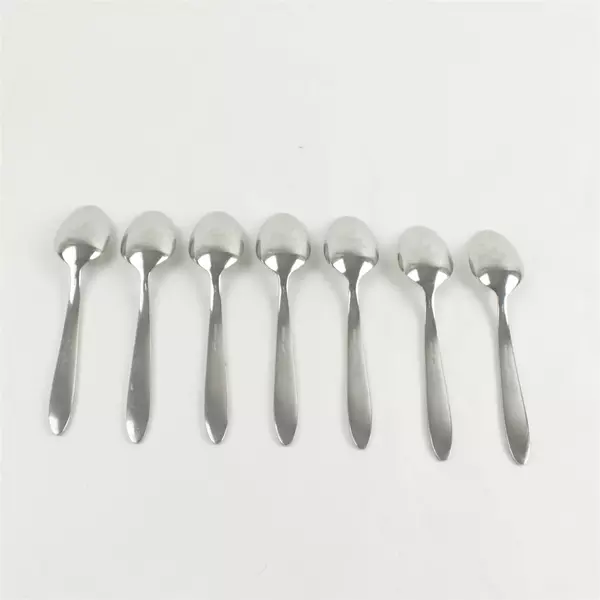 Set of 7 Oneida Taylor Stainless Oval Place Soup Spoons