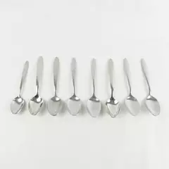 Oneida Taylor Stainless 8pc Set 7 Oval Soup Spoons + 1 Teaspoon